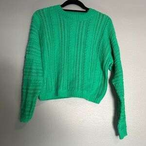 Cynthia Rowley Green Cropped Sweater Medium